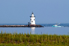 Saybrook Breakwater Lighthouse Guides Fishing Boat Home